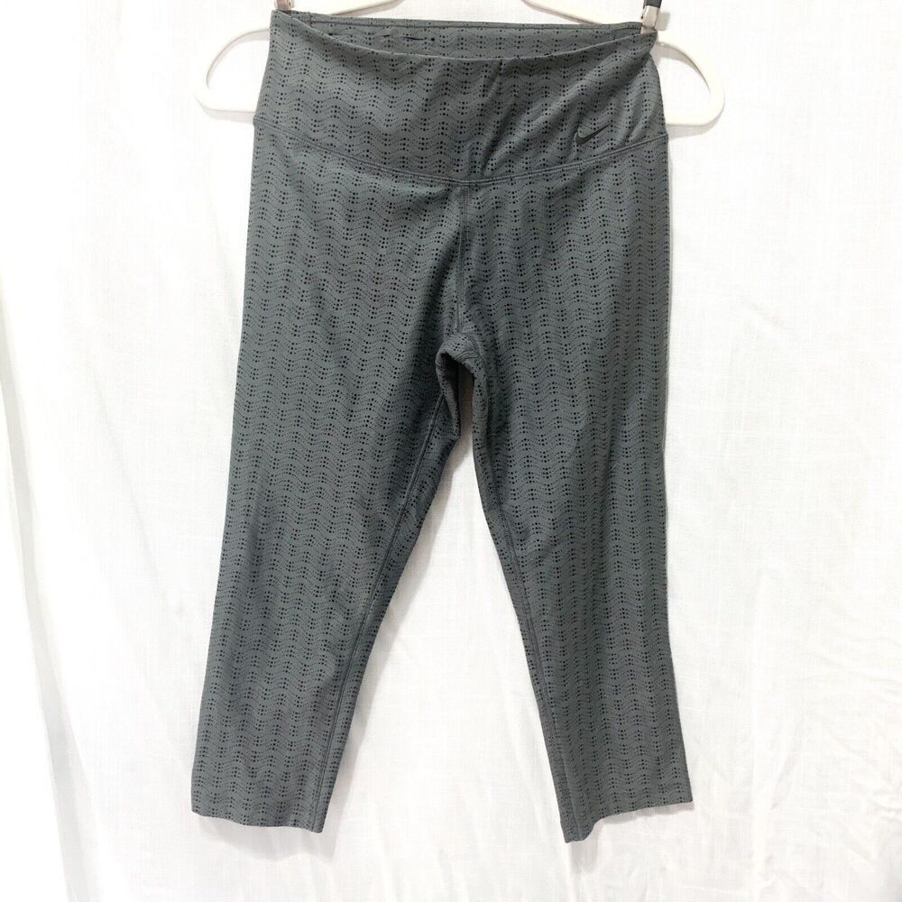NIKE Dri-Fit Leggings Women's Small Lt Grey Ten Less Plastic Bottles One Legend